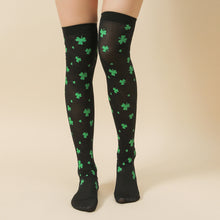 Load image into Gallery viewer, Woman Silk Stockings Saint Patrick's Day Green Stocking Thigh High Socks Party Sinker Drop Socks For Student Youth Event
