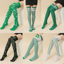 Load image into Gallery viewer, Woman Silk Stockings Saint Patrick's Day Green Stocking Thigh High Socks Party Sinker Drop Socks For Student Youth Event
