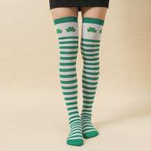 Load image into Gallery viewer, Woman Silk Stockings Saint Patrick's Day Green Stocking Thigh High Socks Party Sinker Drop Socks For Student Youth Event
