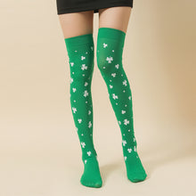Load image into Gallery viewer, Woman Silk Stockings Saint Patrick's Day Green Stocking Thigh High Socks Party Sinker Drop Socks For Student Youth Event

