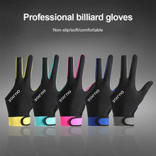 Load image into Gallery viewer, 1PC Professional Three-Finger Billiard Gloves For Left Hand Breathable Anti-Slip Silk Snooker Gloves Billiard Equipment
