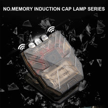 Load image into Gallery viewer, 1PC No Memory Smart Sensing Cap Clamp Light Outdoor Night Fishing Running LED Headlight USB Charging
