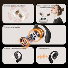 Load image into Gallery viewer, 5.4 Wireless Hanging Ear Bluetooth Headphones With LCD Smart Color Screen Leather Texture Long Endurance Sports Headphones
