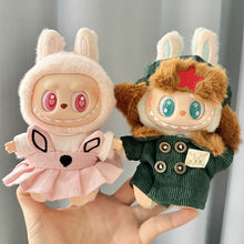 Load image into Gallery viewer, For 38 Cm Labubu plush doll clothes outfit doll MOKOKO coat rabbit ear strap skirt set Accessories Cute Decoration
