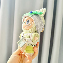 Load image into Gallery viewer, For 17cm Labubu I II Idol Dolls Clothes Green Outfit With Bag Accessories Clothing Plush Doll's Clothes
