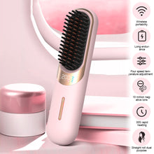 Load image into Gallery viewer, Wireless Straightening Comb Negative Ion Hair Care USB Charging Dry Wet Dual-use Straightener Ceramic Heating Straightening Rod
