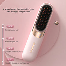 Load image into Gallery viewer, Wireless Straightening Comb Negative Ion Hair Care USB Charging Dry Wet Dual-use Straightener Ceramic Heating Straightening Rod
