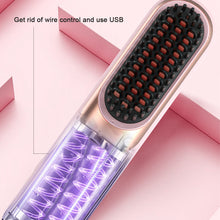 Load image into Gallery viewer, Wireless Straightening Comb Negative Ion Hair Care USB Charging Dry Wet Dual-use Straightener Ceramic Heating Straightening Rod
