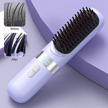 Load image into Gallery viewer, Multi Functional Straight Hair Comb Low Power Negative Ion Wireless Straight Hair Comb for Soft Smooth Hair Care Straight Hair Comb
