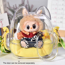 Load image into Gallery viewer, For 7cm Labubu Doll Storage Bag Cute Transparent Cotton Doll Crossbody Bag Toy Display Cabinet BJD Mini Sofa Accessories
