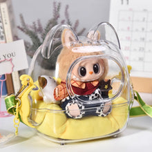 Load image into Gallery viewer, For 7cm Labubu Doll Storage Bag Cute Transparent Cotton Doll Crossbody Bag Toy Display Cabinet BJD Mini Sofa Accessories
