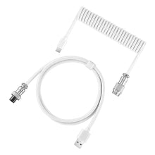 Load image into Gallery viewer, USB A to Type C for Mechanical Gaming Keyboard Double Sleeved Wire with GX16 Detachable Aviator Coiled Power Cable
