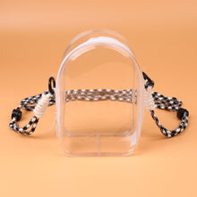 Load image into Gallery viewer, For 15cm Labubu V2 Sitting Party 15cm Cotton Doll Outfit Crossbody Pain Bag PVC Storage Bag Dolls Display Bag
