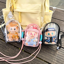 Load image into Gallery viewer, For 15cm Labubu V2 Sitting Party 15cm Cotton Doll Outfit Crossbody Pain Bag PVC Storage Bag Dolls Display Bag
