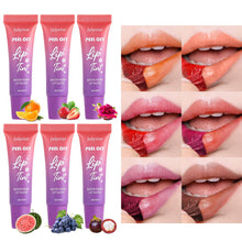 Load image into Gallery viewer, 6 Colors Fruit Flavored Matte Tearing Lip Gloss Waterproof Non-sticky Long-lasting Peel-off Liquid Lipstick Lip Makeup Cosmetics
