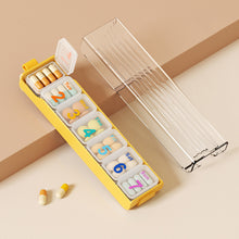 Load image into Gallery viewer, 7-grid Sealed Pill Box Portable Moistureproof Dustproof Medicine Box Large Capacity Daily Medication Jewelry Storage Box
