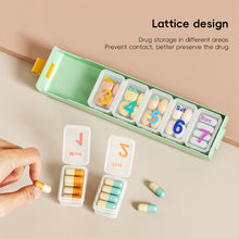 Load image into Gallery viewer, 7-grid Sealed Pill Box Portable Moistureproof Dustproof Medicine Box Large Capacity Daily Medication Jewelry Storage Box
