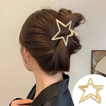Load image into Gallery viewer, Hollow Five-pointed Star Alloy Hairpin Hair Claw Clip Exquisite Simple Headwear Hair Clip Hair Accessory for Women
