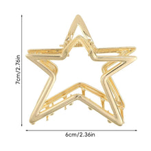 Load image into Gallery viewer, Hollow Five-pointed Star Alloy Hairpin Hair Claw Clip Exquisite Simple Headwear Hair Clip Hair Accessory for Women
