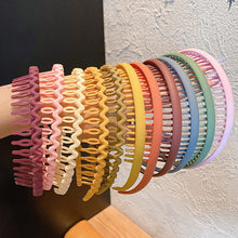 Load image into Gallery viewer, Simple Non-slip Comb Tooth Headband Multicolor Frosted Hair Hoop Headband Headwear Hair Styling Accessories for Women
