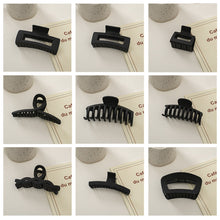 Load image into Gallery viewer, Simple Black Frosted Hairpin Hair Claw Clip Solid Color Multishaped Durable Headwear Hair Clip Hair Accessory for Women
