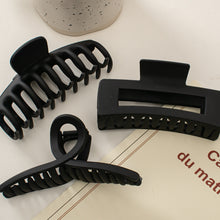 Load image into Gallery viewer, Simple Black Frosted Hairpin Hair Claw Clip Solid Color Multishaped Durable Headwear Hair Clip Hair Accessory for Women
