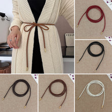 Load image into Gallery viewer, Stylish Casual Women Belt Versatile Weaving Thin Waistband Multicolor PU Leather Dress Bowknot Waist Decoration Belt
