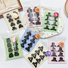 Load image into Gallery viewer, 8pcs/set Black Mini Hair Clip Lovely Bangs Hairpin Hair Claw Clip Versatile Solid Color Headwear Hair Accessories
