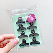 Load image into Gallery viewer, 8pcs/set Black Mini Hair Clip Lovely Bangs Hairpin Hair Claw Clip Versatile Solid Color Headwear Hair Accessories
