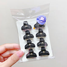 Load image into Gallery viewer, 8pcs/set Black Mini Hair Clip Lovely Bangs Hairpin Hair Claw Clip Versatile Solid Color Headwear Hair Accessories
