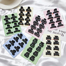 Load image into Gallery viewer, 8pcs/set Black Mini Hair Clip Lovely Bangs Hairpin Hair Claw Clip Versatile Solid Color Headwear Hair Accessories
