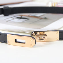 Load image into Gallery viewer, Adjustable Thin Waistband Casual Versatile Imitation Leather Metal Buckle Belt Skirt Jacket Waist Decoration Belt for Women
