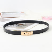 Load image into Gallery viewer, Adjustable Thin Waistband Casual Versatile Imitation Leather Metal Buckle Belt Skirt Jacket Waist Decoration Belt for Women
