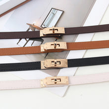 Load image into Gallery viewer, Adjustable Thin Waistband Casual Versatile Imitation Leather Metal Buckle Belt Skirt Jacket Waist Decoration Belt for Women
