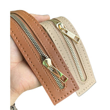Load image into Gallery viewer, Multicolor PU Leather Hand Stitched Zipper DIY Handmade Bag Zipper Replaceable Soft Leather Zipper Bag Modification Accessory
