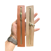 Load image into Gallery viewer, Multicolor PU Leather Hand Stitched Zipper DIY Handmade Bag Zipper Replaceable Soft Leather Zipper Bag Modification Accessory
