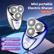Load image into Gallery viewer, Men Shaving Tool Waterfpfoof Usb Rechargeable Portable Electric Shaver with Led Battery Display Travel Rotary Razor
