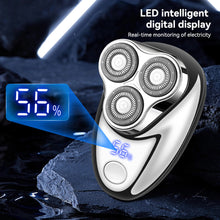 Load image into Gallery viewer, Men Shaving Tool Waterfpfoof Usb Rechargeable Portable Electric Shaver with Led Battery Display Travel Rotary Razor
