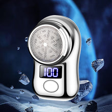 Load image into Gallery viewer, Men Shaving Tool Usb Rechargeable Portable Electric Shaver with Led Battery Display for Men Mini Travel Rotary Razor
