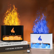 Load image into Gallery viewer, Himalayan Crystal Salt Stone Aroma Air Humidifiers 3D Flame Fire Colorful Night Light Aromatherapy Essential Oil Diffuser
