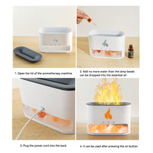Load image into Gallery viewer, Himalayan Crystal Salt Stone Aroma Air Humidifiers 3D Flame Fire Colorful Night Light Aromatherapy Essential Oil Diffuser
