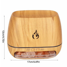 Load image into Gallery viewer, Himalayan Crystal Salt Stone Aroma Air Humidifiers 3D Flame Fire Colorful Night Light Aromatherapy Essential Oil Diffuser
