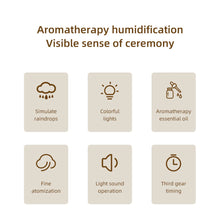 Load image into Gallery viewer, 300ml Rotating Water Droplet Aromatherapy Machine Oil Diffuser with Remote Control Colorful Light Auto Shut Off for Home Office
