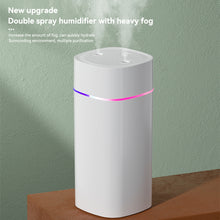 Load image into Gallery viewer, 600ML USB Air Humidifier Double Spray Port Essential Oil Aromatherapy Humificador Cool Mist Maker Fogger Purify for Home Office
