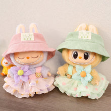 Load image into Gallery viewer, For 17cm Labubu Pendant Clothes Sitting Clothes Baby Clothes Pink Love Bear Dress DIY Dress Up Toy Dollhouse
