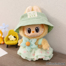 Load image into Gallery viewer, For 17cm Labubu Pendant Clothes Sitting Clothes Baby Clothes Pink Love Bear Dress DIY Dress Up Toy Dollhouse
