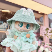 Load image into Gallery viewer, For 17cm Labubu Pendant Clothes Sitting Clothes Baby Clothes Pink Love Bear Dress DIY Dress Up Toy Dollhouse
