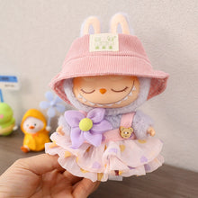 Load image into Gallery viewer, For 17cm Labubu Pendant Clothes Sitting Clothes Baby Clothes Pink Love Bear Dress DIY Dress Up Toy Dollhouse
