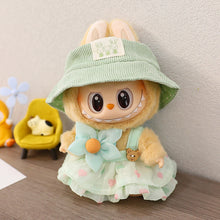 Load image into Gallery viewer, For 17cm Labubu Pendant Clothes Sitting Clothes Baby Clothes Pink Love Bear Dress DIY Dress Up Toy Dollhouse

