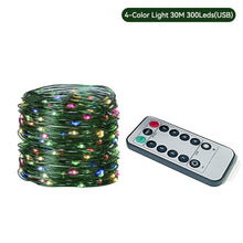 Load image into Gallery viewer, 30/40/50m Christmas Tree Decoration LED String Lights USB String Lights with Remote Control Garland Holiday Home Party Decor Fairy Lights

